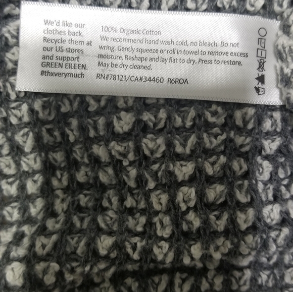 Eileen Fisher100%ORGANIC cotton, open knit cardigan, color gray/white, S… - Picture 10 of 11